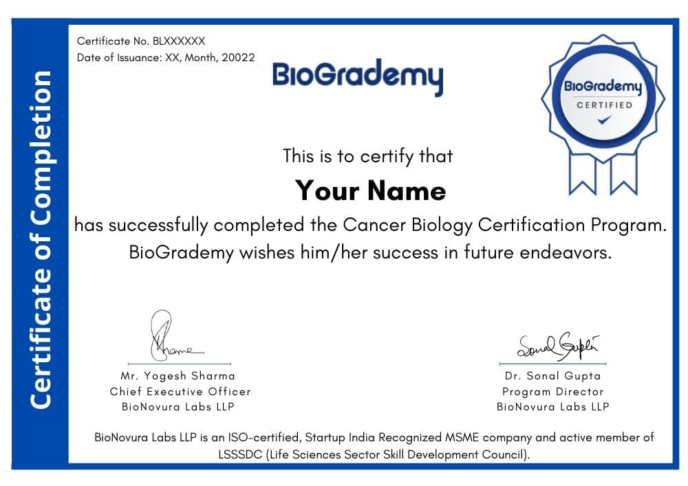 Cancer Biology Certificate Course BioGrademy