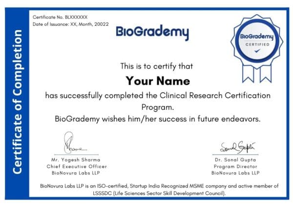 Clinical Research Certification - BioGrademy